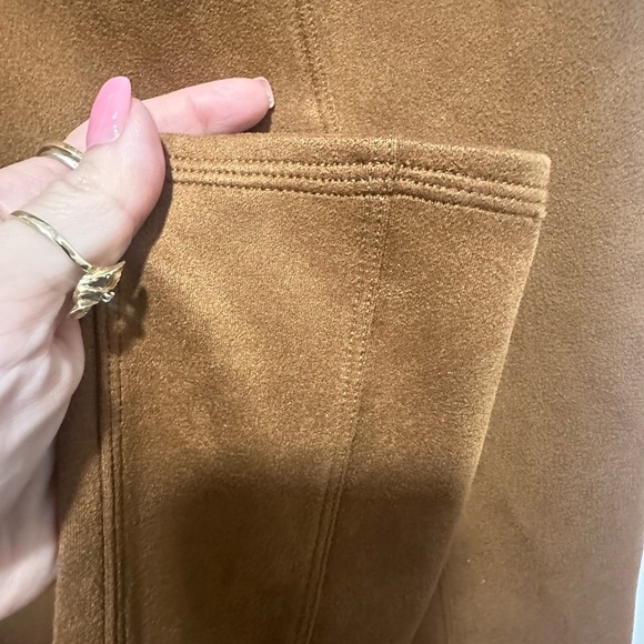 SPANX- Faux Suede Leggings Rich Caramel Shaping Tummy Control Size small NWOT - Picture 6 of 6